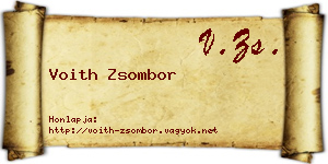 Voith Zsombor névjegykártya